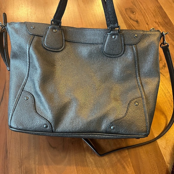 Coach Mickie Pebble Grain Pewter Satchel - Picture 2 of 7